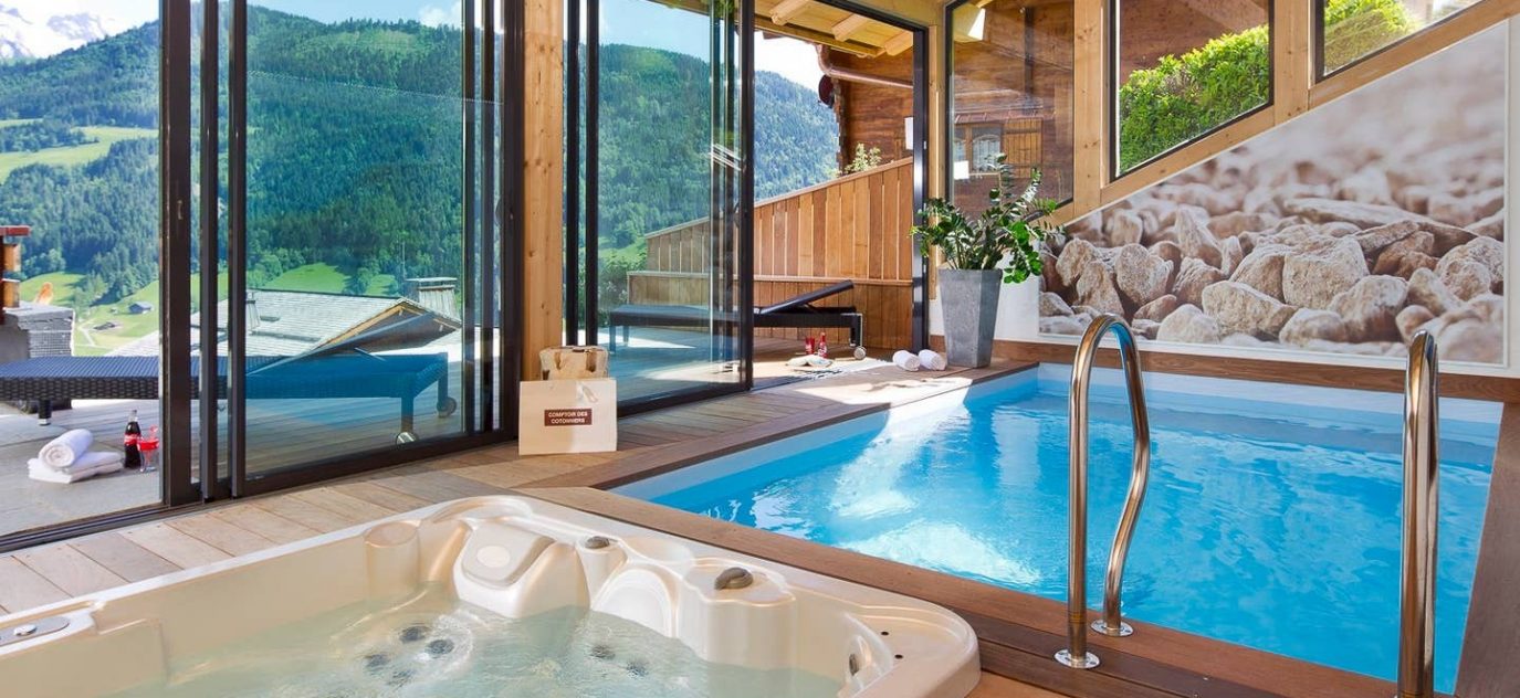 Chalet luxe avec jacuzzi intérieur, sauna, piscine intérieure chauffée – 8 chambres – 22 voyageurs – 270 m²