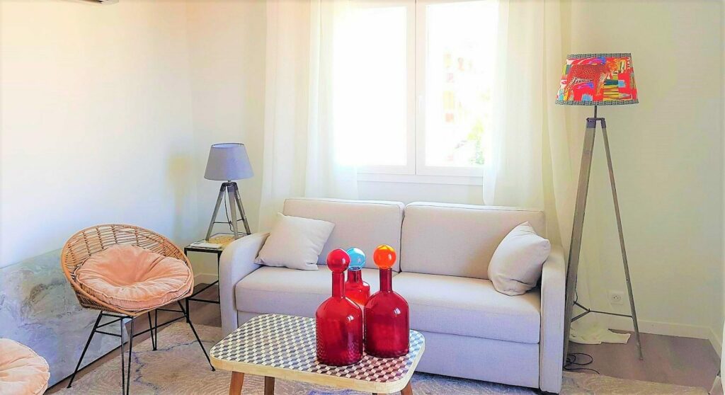 Appartement d’angle avec terrasse – 2 pièces – 1 chambre – 40 m²