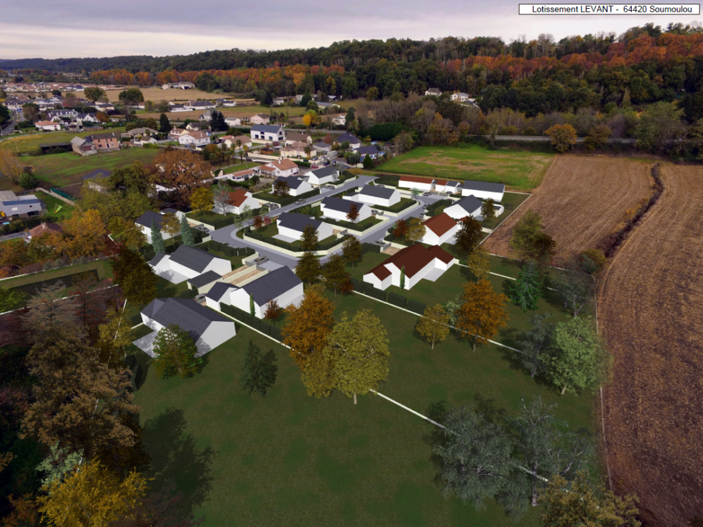 Terrain constructible viabilisé vue Pyrénées à Soumoulou