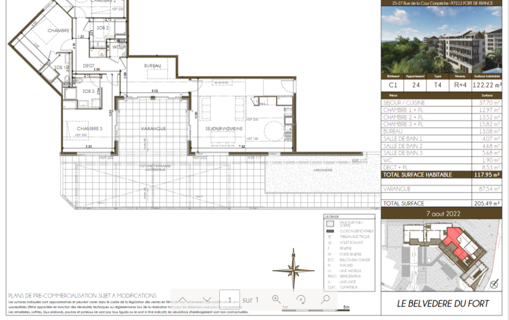 PROGRAMME NEUF: Très beau T4 de 205m2 à vendre avec vue sur la mer – 4 pièces – 3 chambres – 205.95 m²