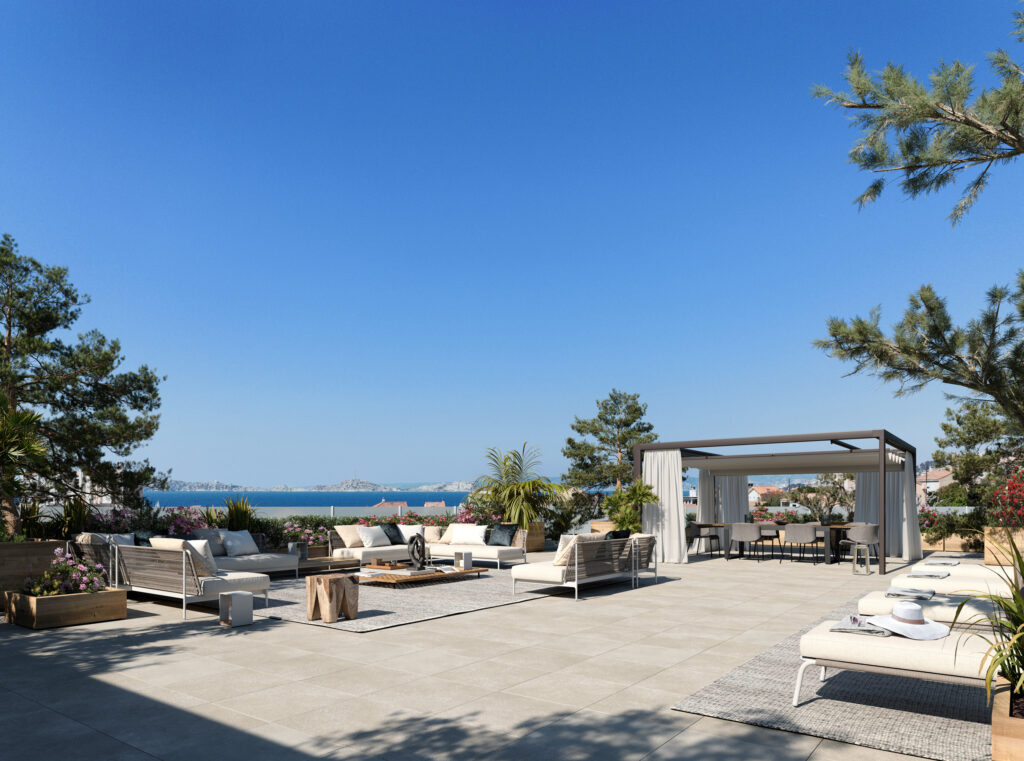 TOIT TERRASSE 100M2 VUE MER MARSEILLE PRADO – 4 pièces – 1 chambre – 100 m²