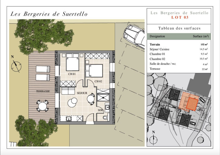 Villa T3 Type Bergerie – SAN NICOLAO – 3 pièces – 2 chambres – 38.5 m²