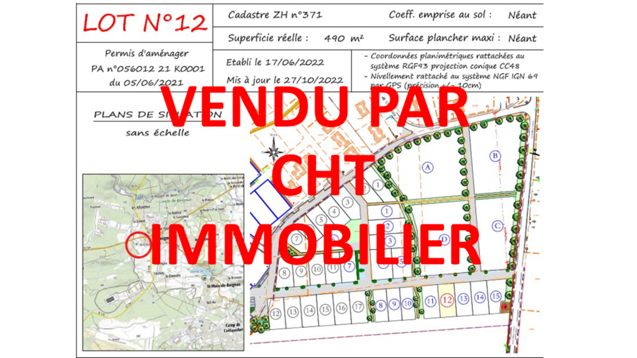 À Beignon, terrain de 490m2 à acheter avec CHT IMMOBILIER – 490 m²