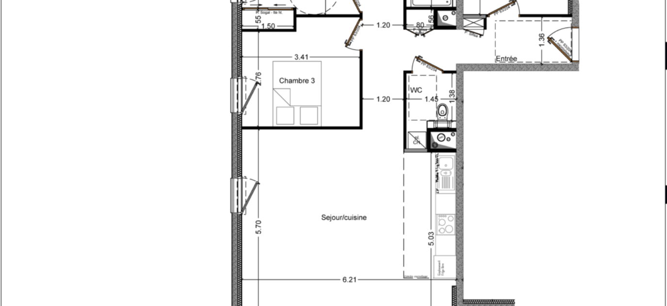 À Domancy, grand appartement avec grand balcon – 4 pièces – 3 chambres – 88.54 m²