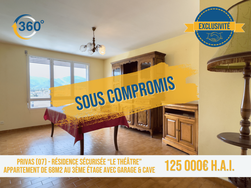 Bel Appartement de 68m2 dans une résidence sécurisée – 4 pièces – 2 chambres – 68 m²