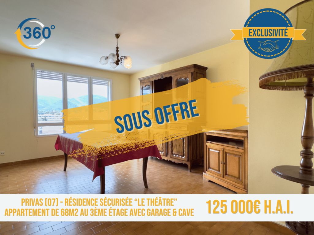 Bel Appartement de 68m2 dans une résidence sécurisée – 4 pièces – 2 chambres – 68 m²