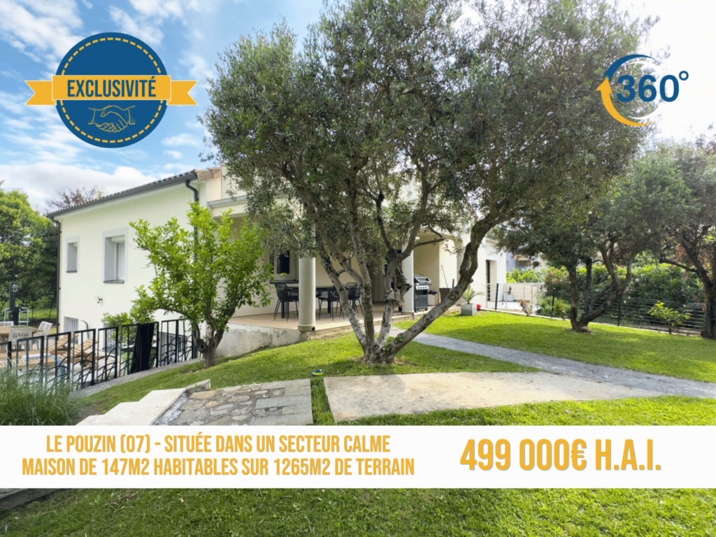 Maison de 147m2 habitables avec piscine et pool-house sur 12 – 7 pièces – 4 chambres – 187 m²