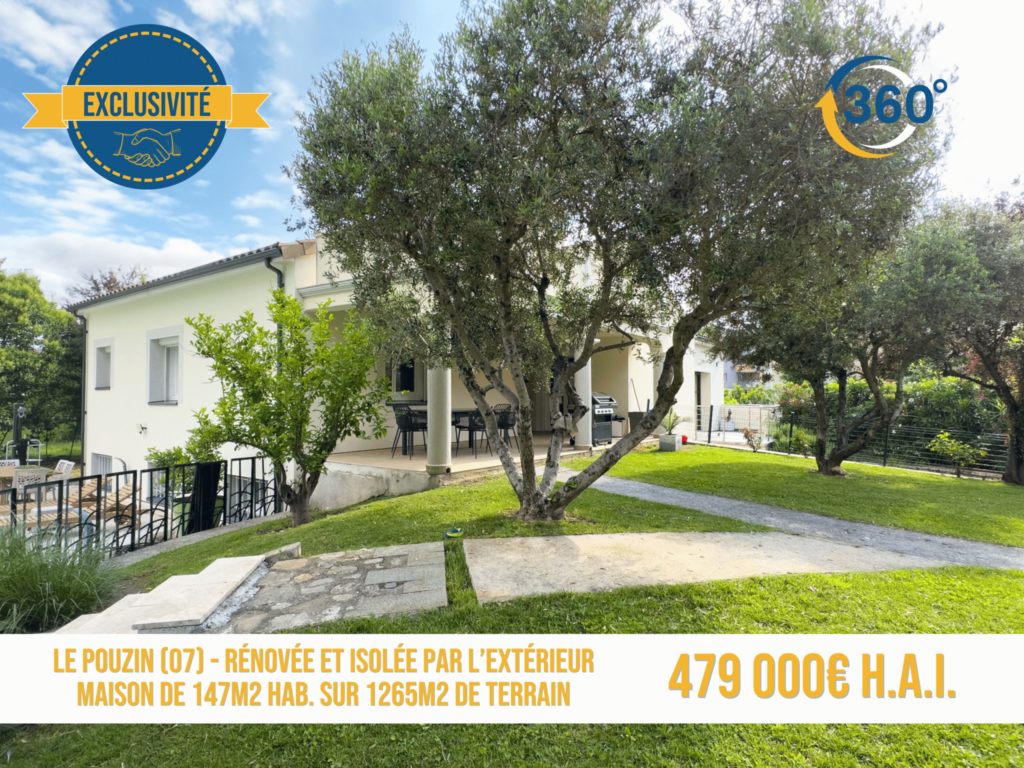 Maison de 147m2 habitables avec piscine et pool-house sur 12 – 7 pièces – 4 chambres – 187 m²