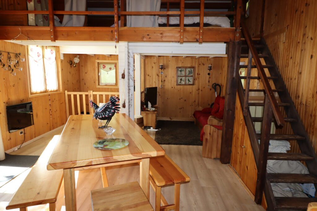Chalet en bois au milieu des arbres – 5 pièces – 4 chambres – 75 m²