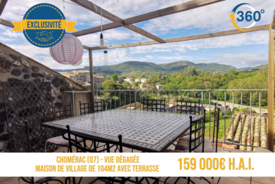 Maison de village de 104m2 avec terrasse – 5 pièces – 3 chambres – 104 m²