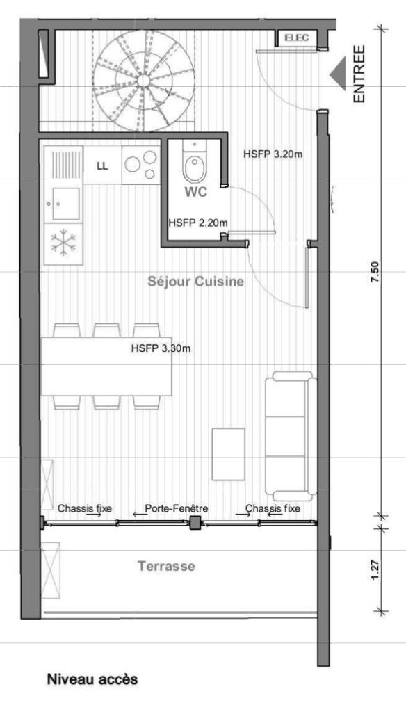 VUE MER – DUPLEX T3 – CAP D’AGDE – 34 – 3 pièces – 2 chambres – 60.01 m²