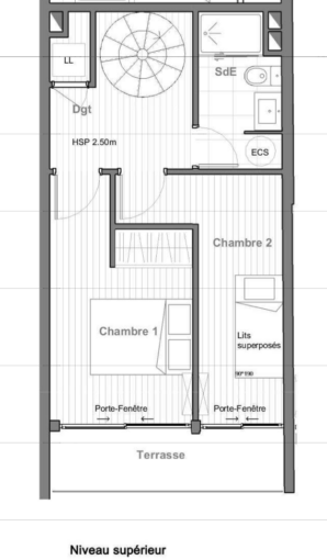 VUE MER – DUPLEX T3 – CAP D’AGDE – 34 – 3 pièces – 2 chambres – 60.01 m²