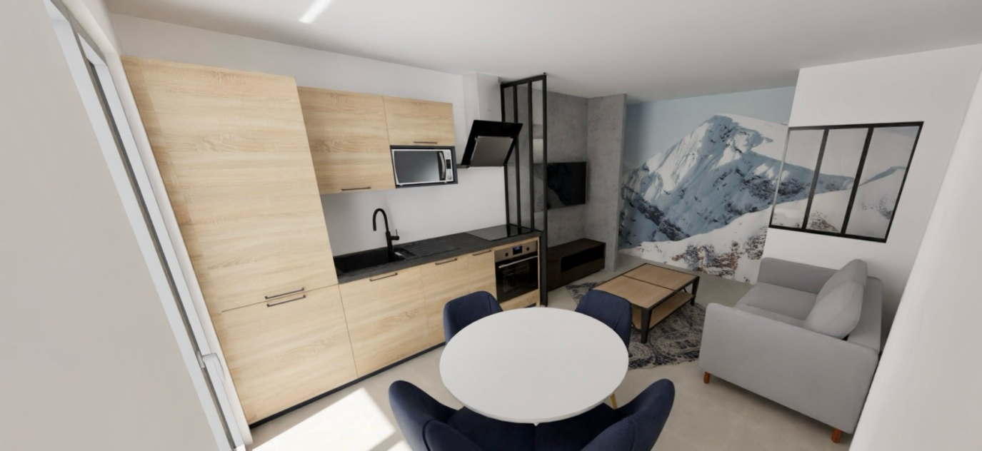 Appartement T3 à Bernex vue Dent D’Oche  – 3 pièces – 2 chambres – 46.04 m²