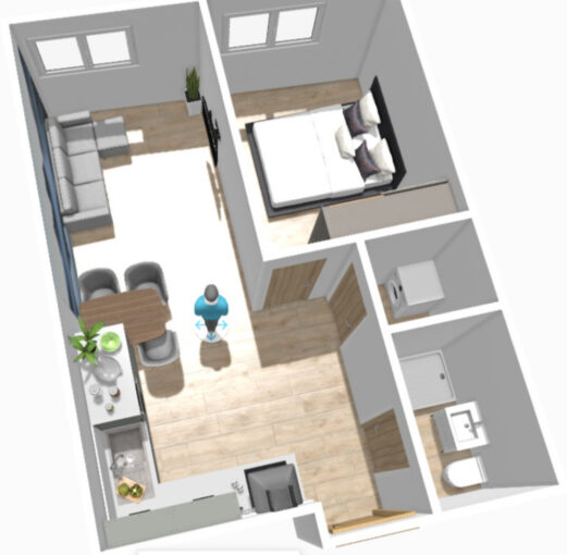 Appartement T2 à 10min d’Evian-les-Bains  – 2 pièces – 1 chambre – 34.6 m²