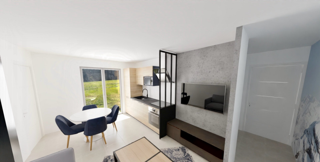 Appartement T3 à Bernex vue Dent D’Oche  – 3 pièces – 2 chambres – 46.04 m²