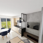 Appartement T3 à Bernex vue Dent D’Oche  – 3 pièces – 2 chambres – 46.04 m²