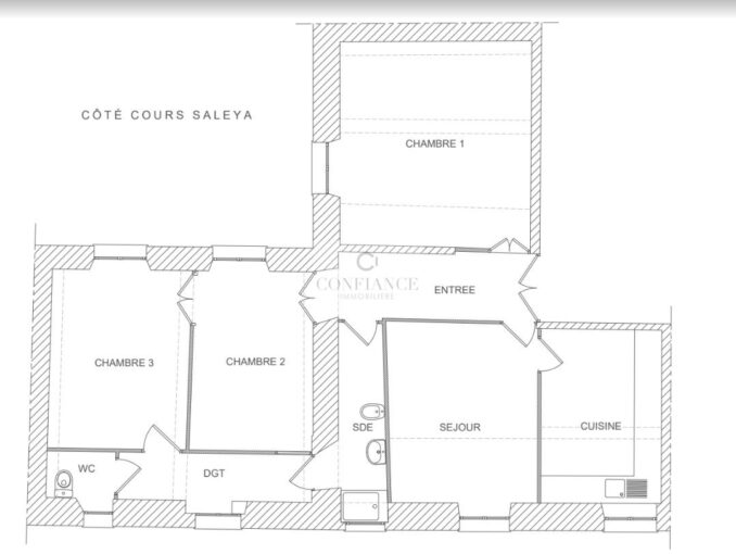 Appartement – 4 pièces – 3 chambres – 82 m²