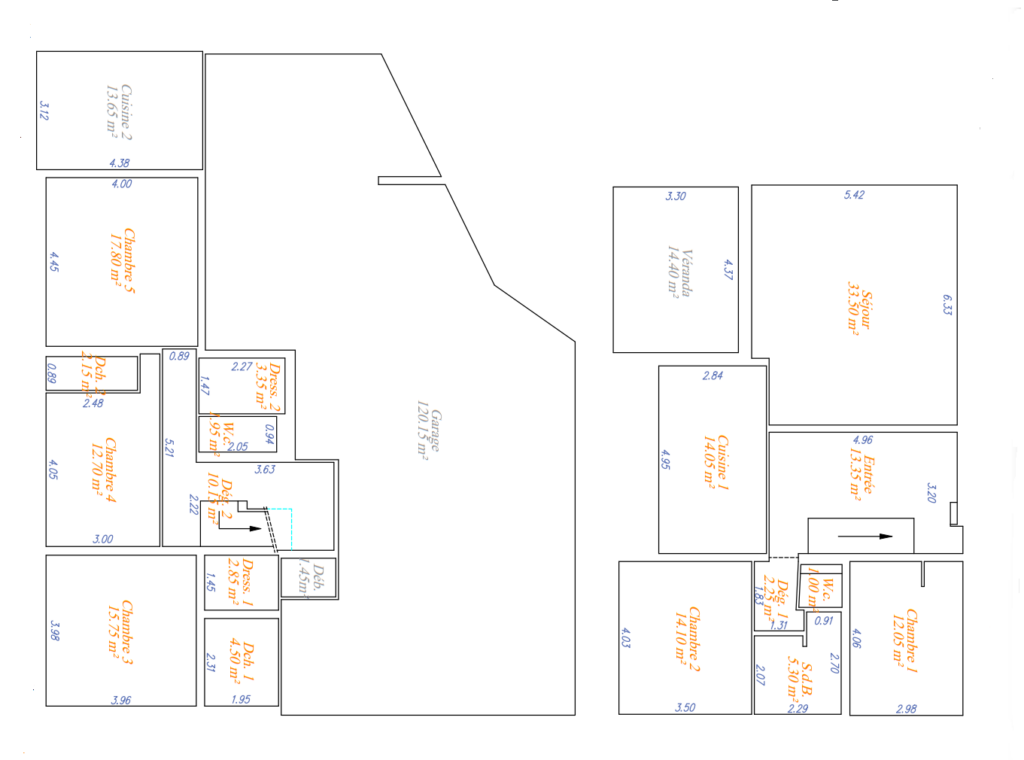 Maison de 166.8 m2 sur un terrain de 7054m2 – La Gaude (0661 – 7 pièces – 5 chambres – 166.8 m²