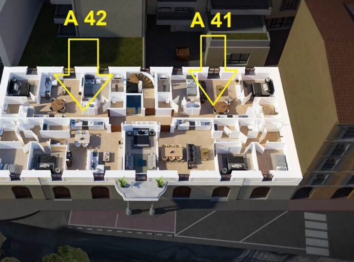 Appartement T4, petite vue mer, 2 Tropéziennes, Port de Bonifacio – 4 pièces – 3 chambres – NR voyageurs – 102.4 m²