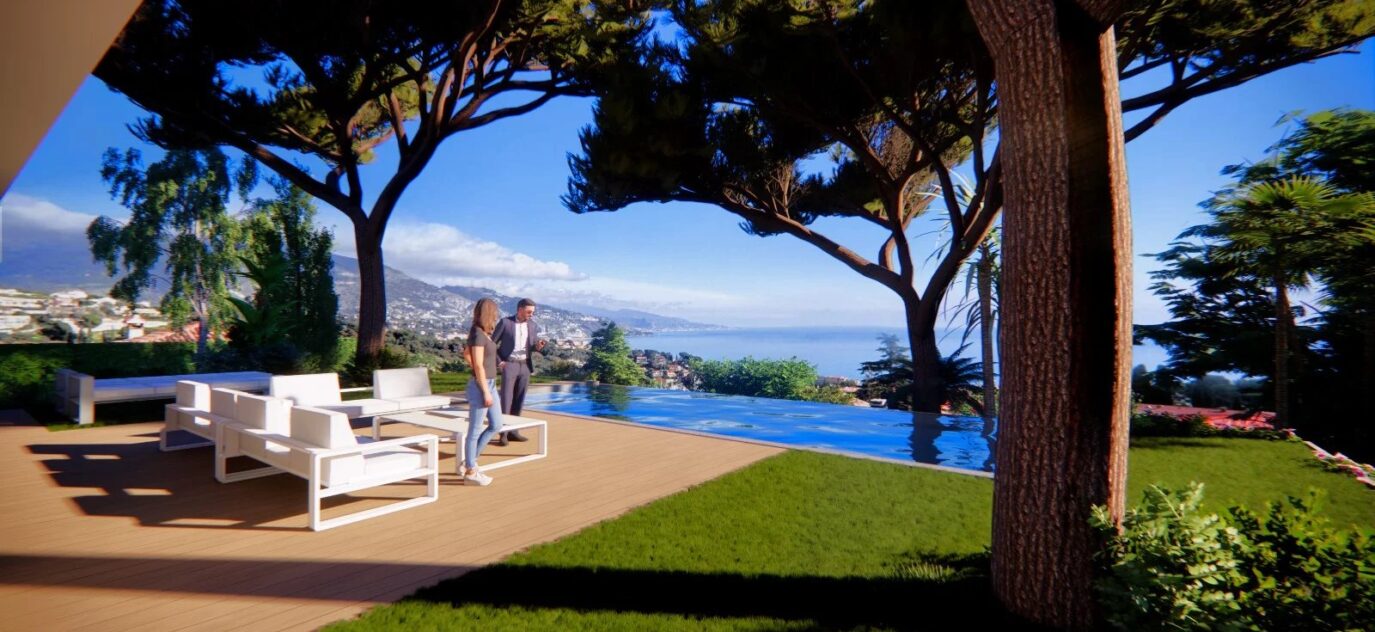 Roquebrune-Cap-Martin villa vue mer piscine – 5 pièces – NR chambres – NR voyageurs – 250 m²