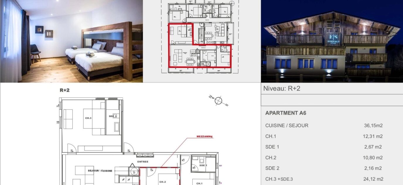 Appartement duplex 3 chambres + mezzanine – 5 pièces – 3 chambres – 8 voyageurs – 88.21 m²