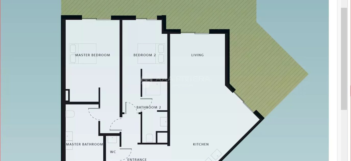 CAP D’ANTIBES -RARE-  Appartement de 83m2 et grande terrasse dans résidence d’exception – 3 pièces – 2 chambres – 83 m²