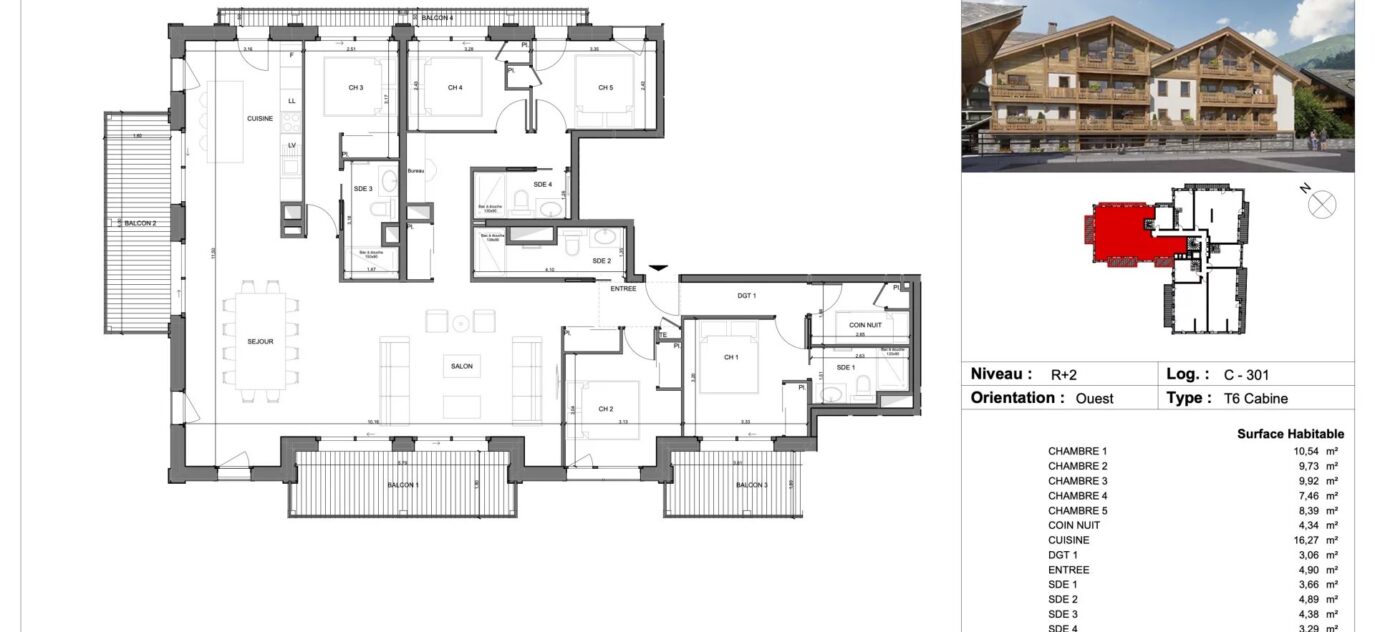 Splendide Appartement de 5 chambres en plein centre de Morzine **Livraison 2024**Rare opportunité – 7 pièces – 5 chambres – 8 voyageurs – 150.13 m²