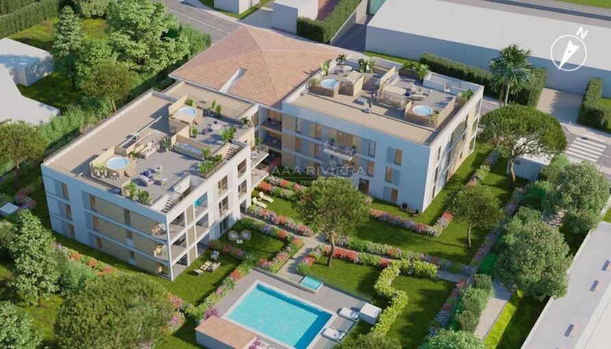 JUAN LES PINS – PROGRAMME NEUF : Appartement 5P avec toit terrasse à 300m de la plage – 4 pièces – 3 chambres – 122.4 m²
