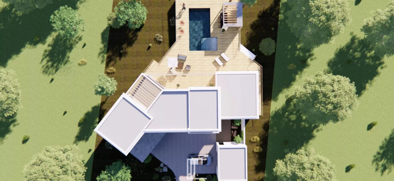 VARASU6 – Terrain avec PC purgé pour villa, piscine et garage / Cabanon bleu – 6 pièces – NR chambres – NR voyageurs – 2092 m²