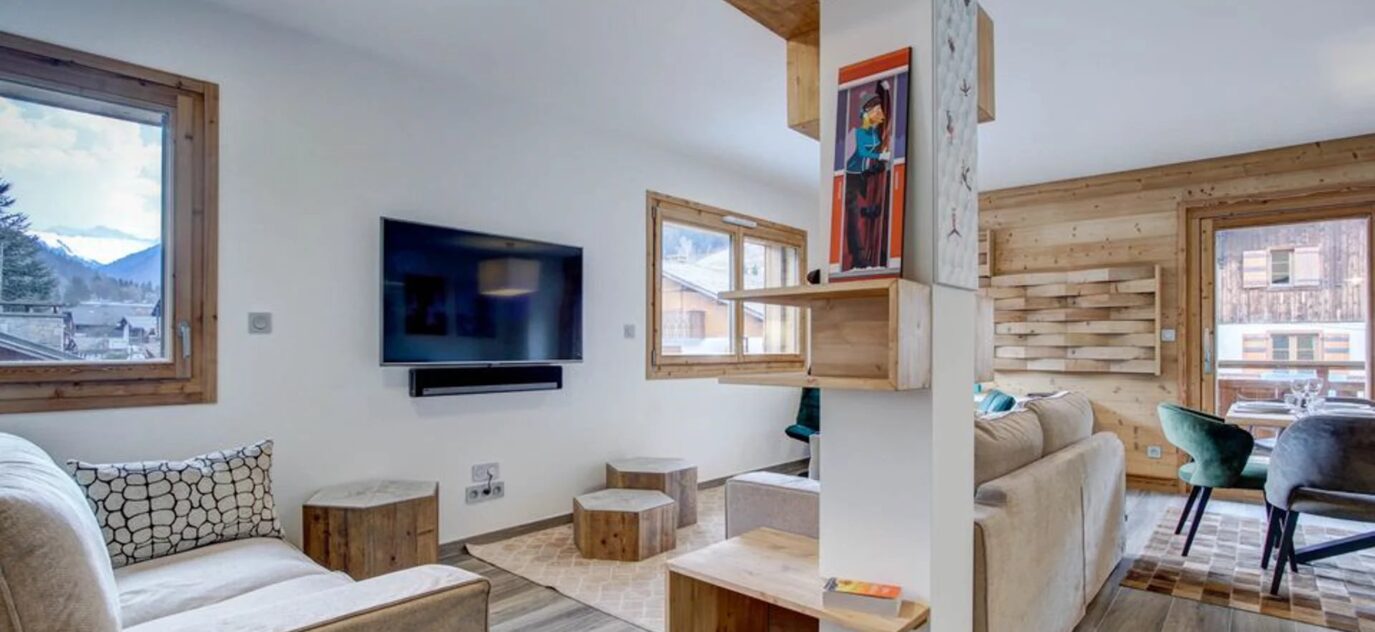Appartement neuf de 2 chambres + coin nuit haute qualité dans une nouvelle construction au centre de Morzine – 5 pièces – 2 chambres – 8 voyageurs – 66.52 m²