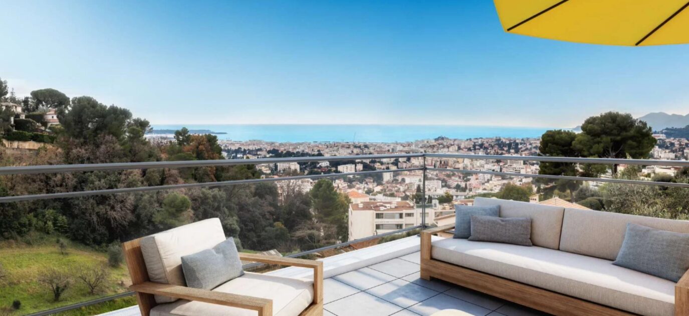 Proche Cannes – 5 pièces neuf dernier étage vue mer terrasses et garages – 5 pièces – 4 chambres – 8 voyageurs – 133.99 m²