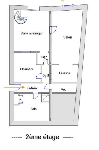 Agréable appartement duplex avec terrasse – 5 pièces – 2 chambres – 96 m²