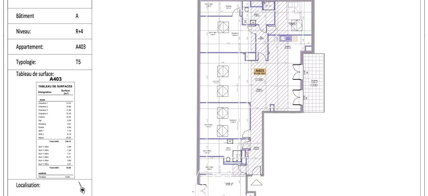 Appartement 5 pièces – Calvi – 5 pièces – 4 chambres – 138.15 m²