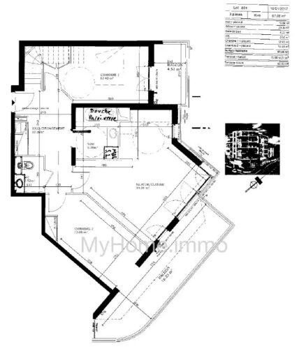 Appartement 3 pièces en dernier étage  avec terrasse et parking – 3 pièces – 2 chambres – 8 voyageurs – 66.05 m²