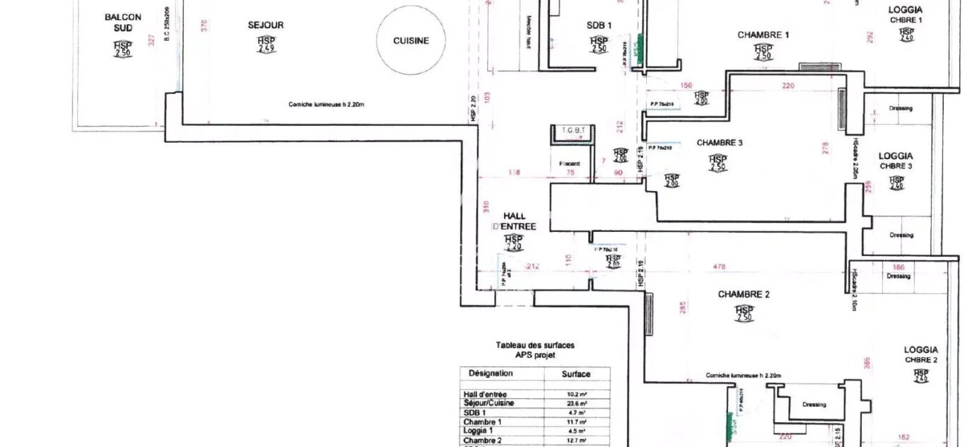 T4 | banane l Croisette l Carlton | Étage élevé | Terrasse – 4 pièces – 3 chambres – 92 m²