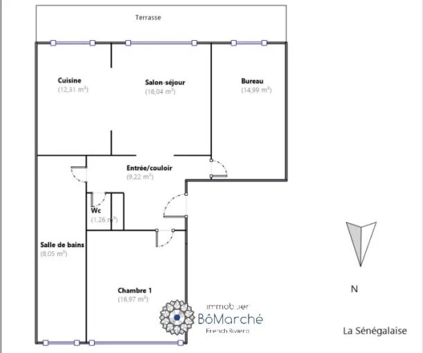 Libération 3P dernier étage terrasse – 3 pièces – 2 chambres – 78.84 m²