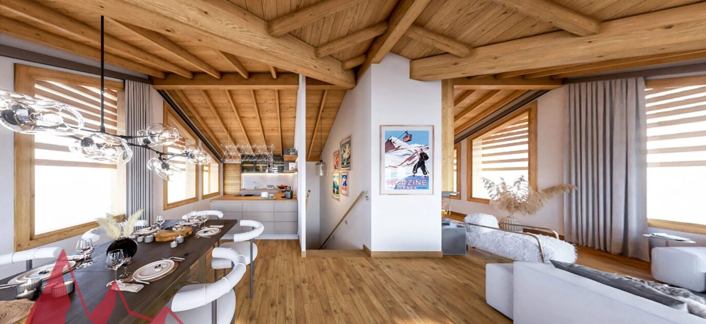 SKI IN SKI OUT – Magnifique appartement penthouse en duplex avec de superbes vues sur les pistes de ski – 11 pièces – 5 chambres – 8 voyageurs – 285.21 m²