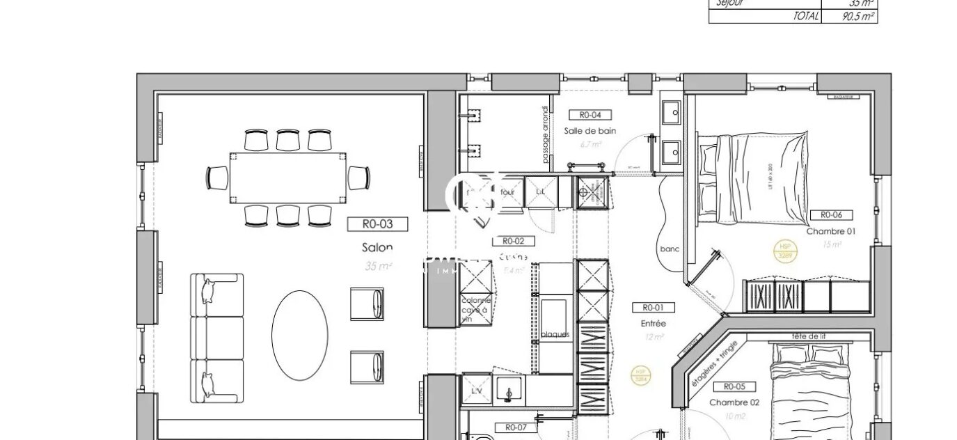 Appartement à rénover – hyper centre – 4 pièces – NR chambres – NR voyageurs – 88 m²