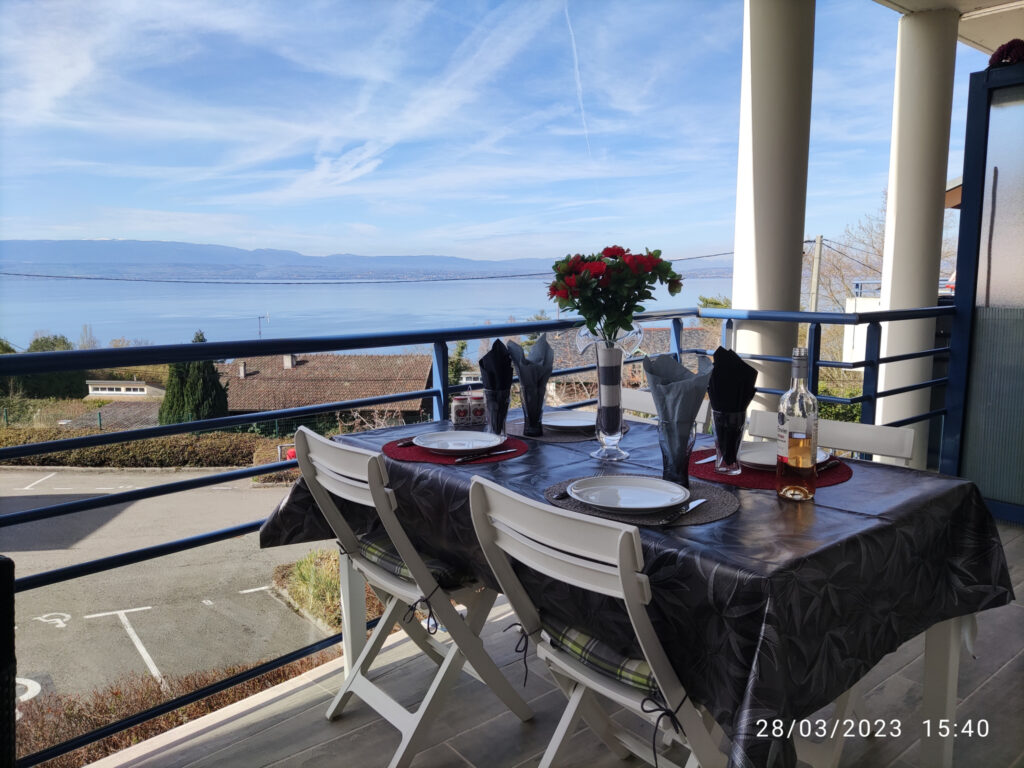 Appartement T3 vue lac à Publier / Evian-les-Bains  – 3 pièces – 2 chambres – 60 m²