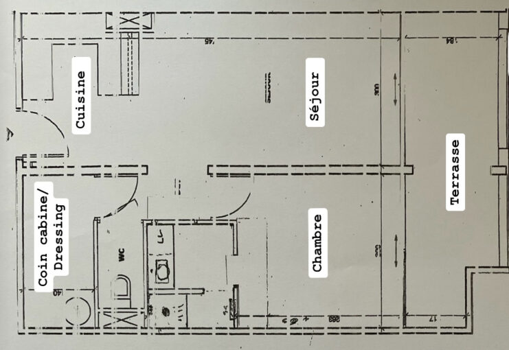 T2 cabine avec ascenceur vue mer et jardin Baie des Iles  – 3 pièces – 1 chambre – 43 m²