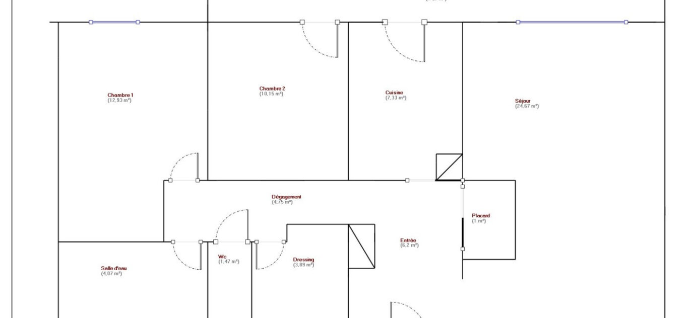 T3 de 76m2 St Tronc + garage et terrasse 14.7m2 – 3 pièces – 2 chambres – 76.5 m²