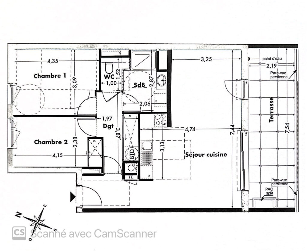 T3 avec terrasse sud et garage – LA LONDE – CENTRE VILLE – 3 pièces – 2 chambres – 69.23 m²