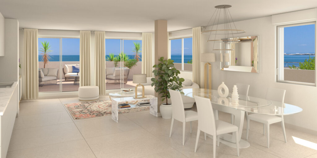 Exclusif – appartement vue mer – Grau du roi – accès plage – 4 pièces – 3 chambres – 98.7 m²