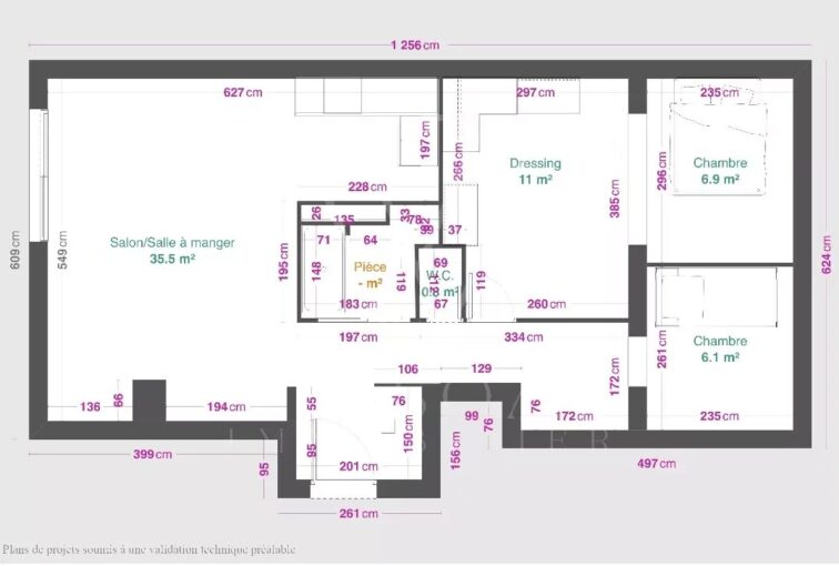 Découvrez en dernier étage ce joli 3P Quartier des Anglais ! – 3 pièces – 2 chambres – NR voyageurs – 60.67 m²