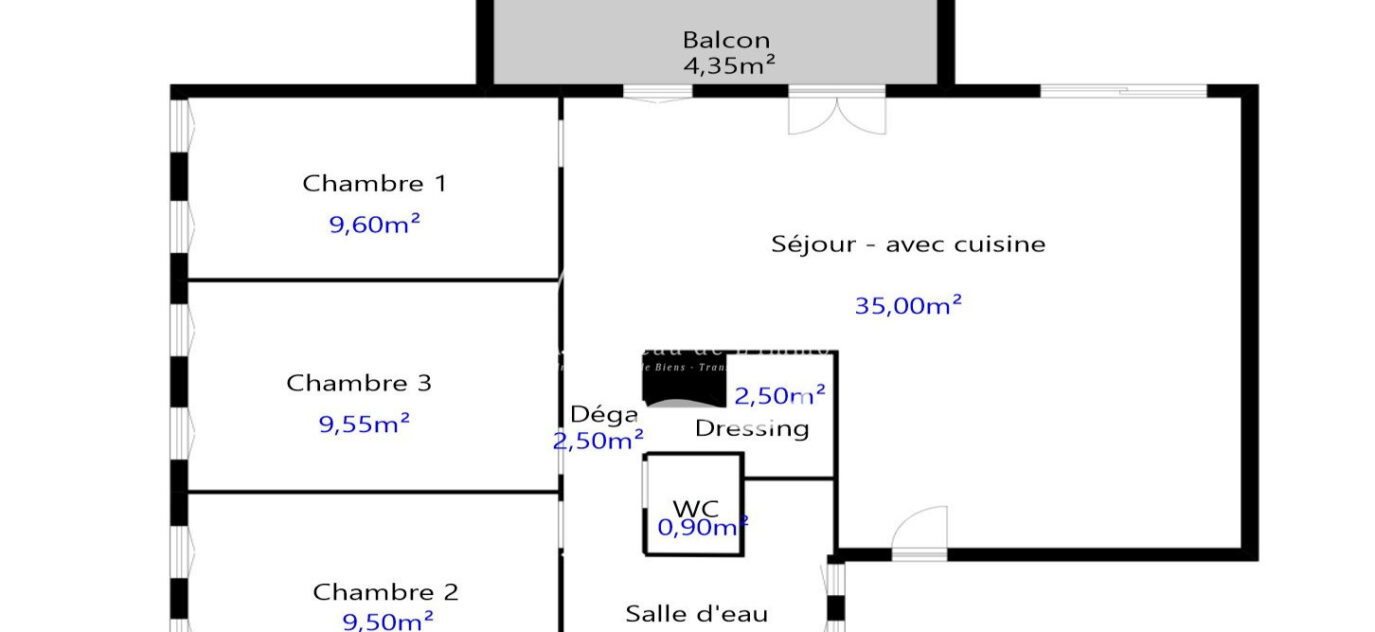 vente appartement 4 Pièce(s) – 4 pièces – 3 chambres – 73.40 m²