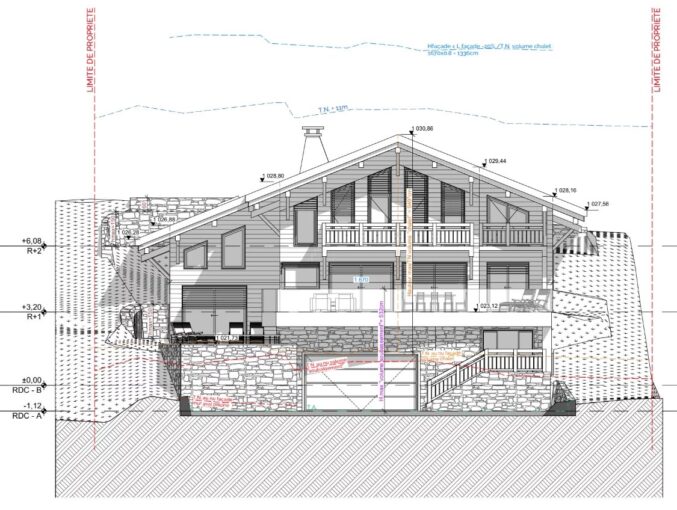 Superbe terrain constructible avec permis de construire purgé de tout recours dans le quartier le plus recherché de Morzine – NR pièces – NR chambres – 10 voyageurs – 557 m²