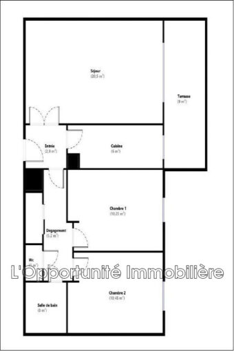vente appartement 3 Pièce(s) – 3 pièces – 2 chambres – 60.00 m²