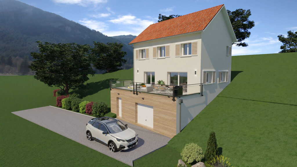 Au calme et à deux pas du centre village projet de maison – 4 pièces – 3 chambres – 4  – 95.91 m²