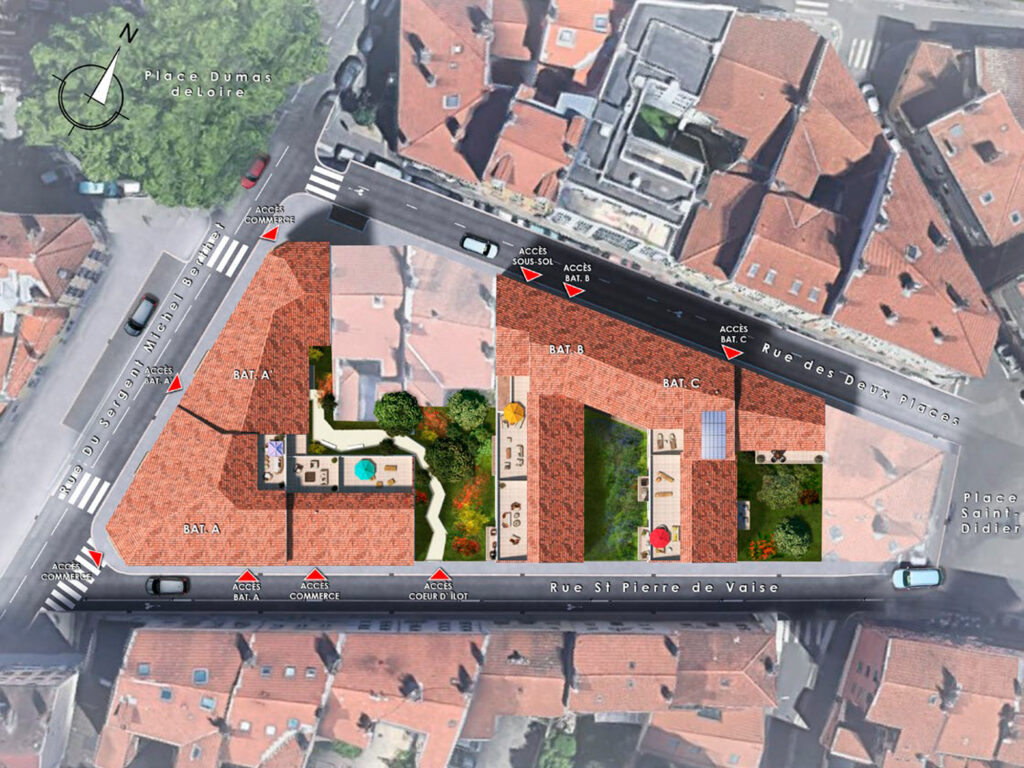 APPARTEMENT T3 65M2  – LYON 9 / RÉSIDENCE FAUBOURG VALMY / P – 3 pièces – 2 chambres – 4  – 65.43 m²