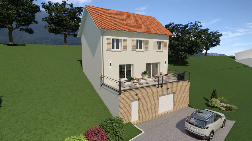 Au calme et à deux pas du centre village projet de maison – 4 pièces – 3 chambres – 4  – 95.91 m²